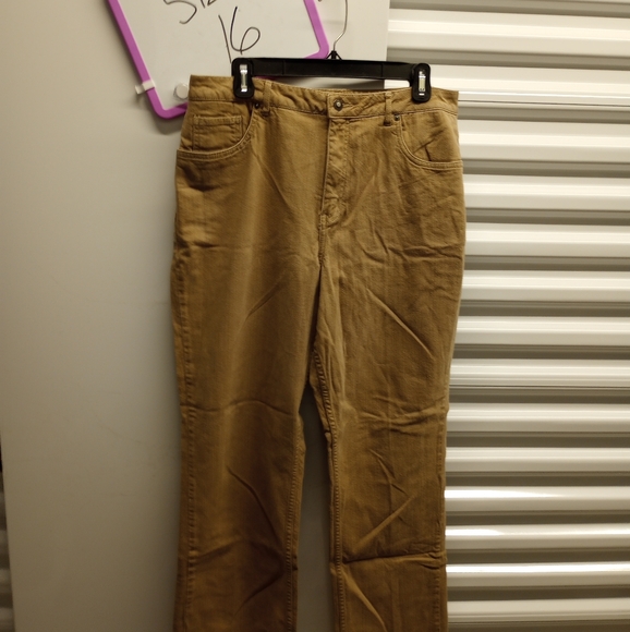Sz 16 Tan Denim Like Coldwater Creek pants - Picture 1 of 6